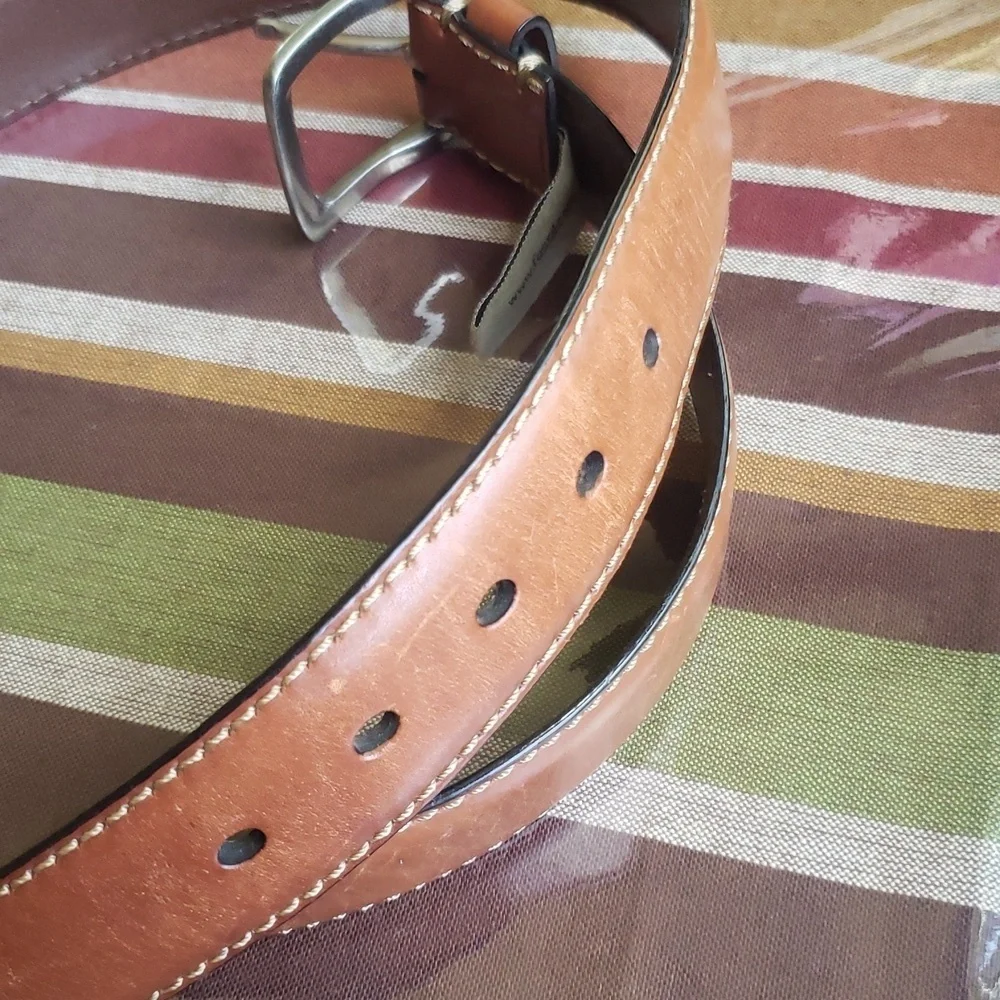 Fossil Brown Plain Leather Men's Belt Size 36